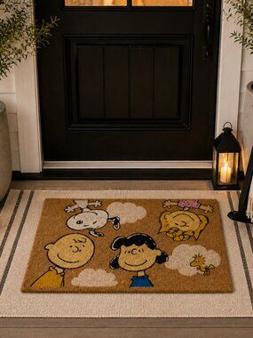 Peanuts Doormat, Snoopy Charlie Brown Outdoor Welcome Rug, Front Porch Decor